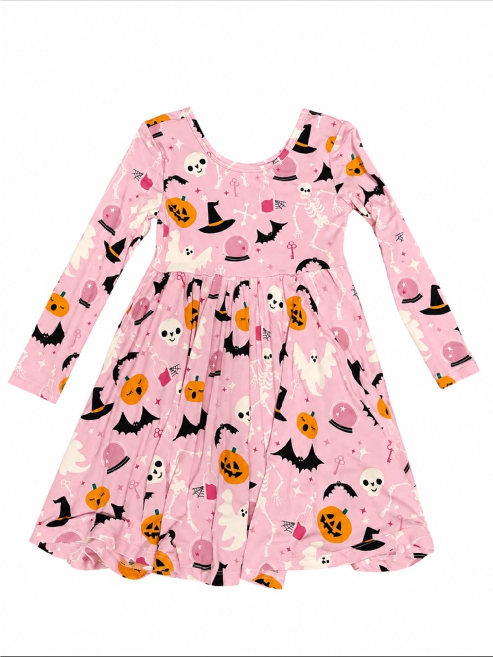 Little Sleepies Pink Halloween Bamboo Dress 3T Twirl Skater Dress - Picture 7 of 8
